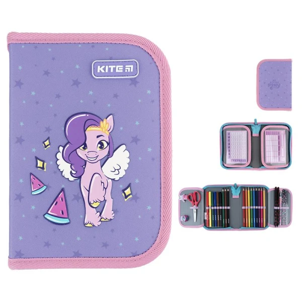 Пенал Kite 1 від., 2 відв., з наповненням LP24-622H My Little Pony