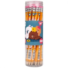 Олівець графітний тригранний з гумкою "Line Friends. Cony", туба 36шт/уп., 280670 YES
