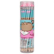 Олівець графітний тригранний з гумкою "Pusheen. Stripes", туба 36шт/уп., 280668 YES