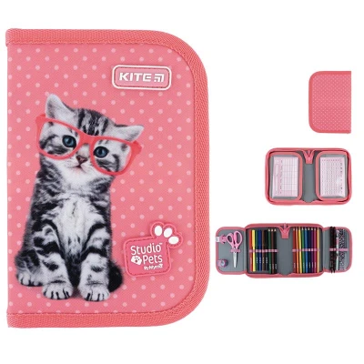 Пенал Kite 1 від., 2 відв., з наповненням SP24-622H-2 Studio Pets