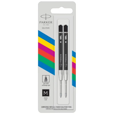 Стрижні Parker GEL гелев. чорний М блістер 2шт. 10 362BK2