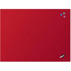 Дошка скляна магнітно-маркерна 90x120 см, червона, 9616-06-А