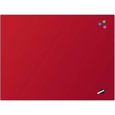 Дошка скляна магнітно-маркерна 90x120 см, червона, 9616-06-А