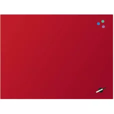 Дошка скляна магнітно-маркерна 90x120 см, червона, 9616-06-А