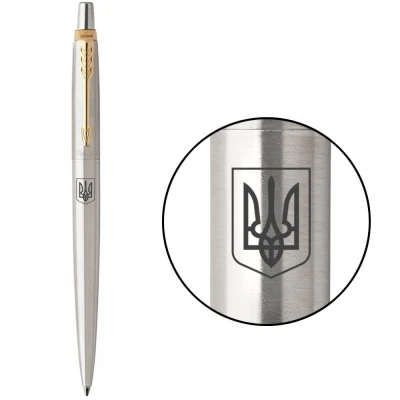 Ручка кулькова Parker JOTTER Stainless Steel з поз. кул. Герб України 16032_T005b