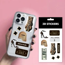 Наліпки 3D-стікер "Leopard Edition" набір 8 стікерів SB-48 Tattooshka