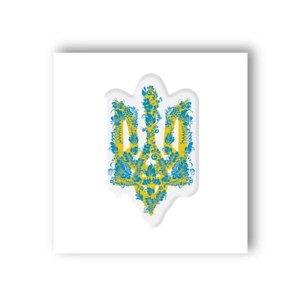 Наліпки 3D-стікер "Блакитний квітучий герб" SX-62 Tattooshka
