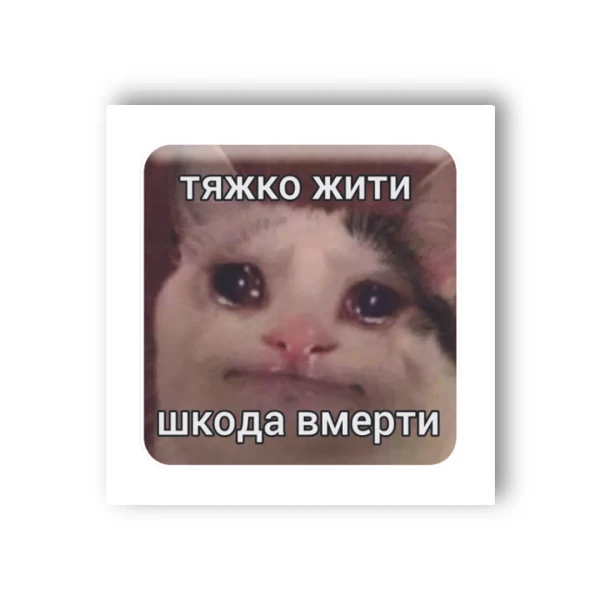 Наліпки 3D-стікер "Тяжко жити" SX-37 Tattooshka