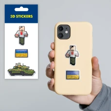 Наліпки 3D-стікер "Minecraft Flag" SM-35 Tattooshka