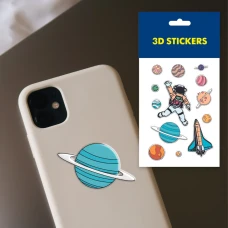 Наліпки 3D-стікер "Space" набір 6 стікерів SB-22 Tattooshka