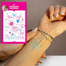 Тимчасове тату набір Pink mood голограма LB-184 Tattooshka