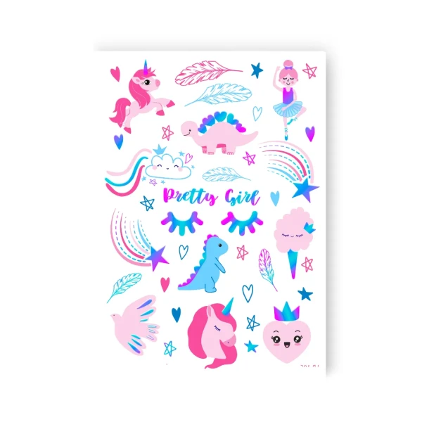 Тимчасове тату набір Unicorn mood голограма LB-185 Tattooshka