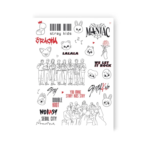 Тимчасове тату набір STRAY KIDS LB-189 Tattooshka