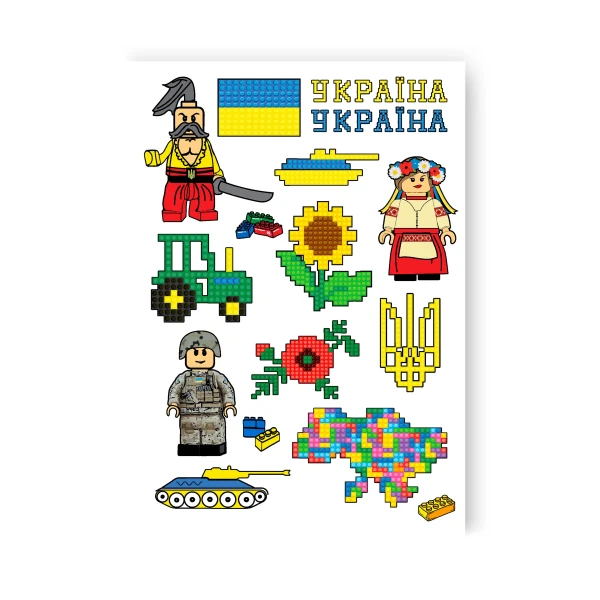 Тимчасове тату набір "Український конструктор" LB-144 Tattooshka
