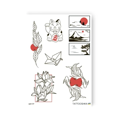 Тимчасове тату набір ASIAN MOOD LB-177 Tattooshka