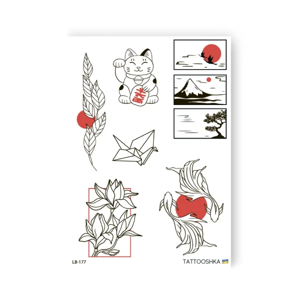 Тимчасове тату набір ASIAN MOOD LB-177 Tattooshka