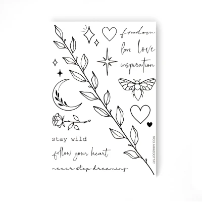 Тимчасове тату cет FREEDOM LOVE LB-100 Tattooshka