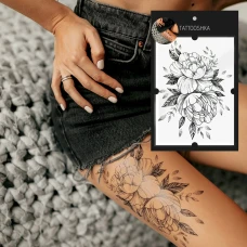 Тимчасове тату "Великий піон" TH-385 Tattooshka
