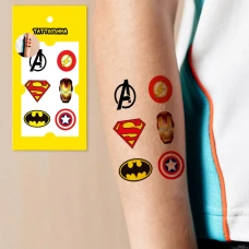 Тимчасове тату "Значки супергерої" X-204 Tattooshka