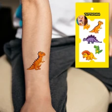 Тимчасове тату "Помаранчеві динозаврики" WS-071 Tattooshka