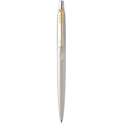 Ручка кулькова Parker JOTTER Stainless Steel з поз. кул. Тризуб золотий 16032_T001g