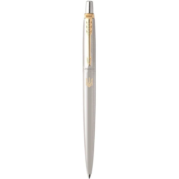 Ручка кулькова Parker JOTTER Stainless Steel з поз. кул. Тризуб золотий 16032_T001g