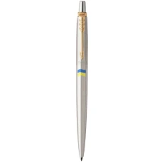 Ручка кулькова Parker JOTTER Stainless Steel з поз. кул. Прапор синьо-жовтий 16032_T008c