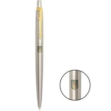 Ручка кулькова Parker JOTTER Stainless Steel з поз. кул. Герб України жовто-синій 16032_T005c