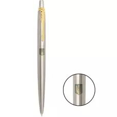 Ручка кулькова Parker JOTTER Stainless Steel з поз. кул. Герб України жовто-синій 16032_T005c