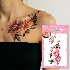 Тимчасове тату "Великі акварельні квіти" QC-700 Tattooshka