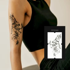 Тимчасове тату "Квіти з птахом" QC-909 Tattooshka