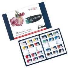 Набір акварельних фарб BOTANICAL, 24*2,5мл, кювета, картон, ROSA Gallery