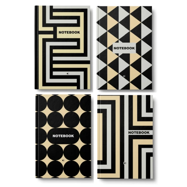 Ділова книга "Abstract figures" А5, 7БЦ, 80 арк., клітинка, тверда палітурка, 4 види, ДК-80-А5=P