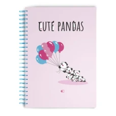Блокнот "Cute pandas" two А5, 80 арк., нелінований, тверда палітурка, пружина, 4 вида, мікс,