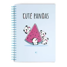 Блокнот "Cute pandas" two А5, 80 арк., нелінований, тверда палітурка, пружина, 4 вида, мікс,