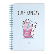 Блокнот "Cute pandas" two А5, 80 арк., нелінований, тверда палітурка, пружина, 4 вида, мікс,