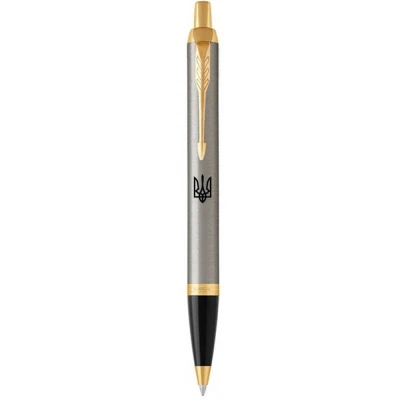 Ручка кулькова Parker IM Brushed Metal GT BP Тризуб позол. кул. 22232_TR