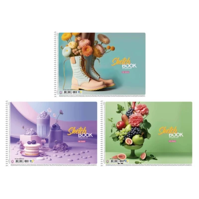 Альбом для малювання, спiраль, 30арк., 100г/м2, УФ-лак, PB-SC-030-8508 Star
