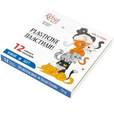 Набір пластиліну Cats, зі стеком, 12 кол., 192г, 302102 ROSA Kids
