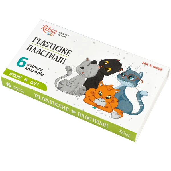 Набір пластиліну Cats, зі стеком, 6 кол., 96г, 302101 ROSA Kids