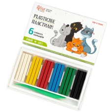 Набір пластиліну Cats, зі стеком, 6 кол., 96г, 302101 ROSA Kids