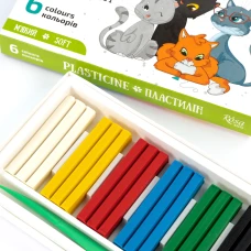 Набір пластиліну Cats, зі стеком, 6 кол., 96г, 302101 ROSA Kids