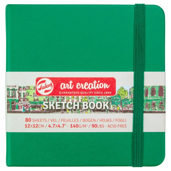 Блокнот для графіки Talens Art Creation, 12х12 см, 140г/м2, 80л, Forest Green, Royal Talens
