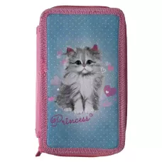 Пенал 2-яр. пустий, поліестер, Princess Cat, 24302C Class
