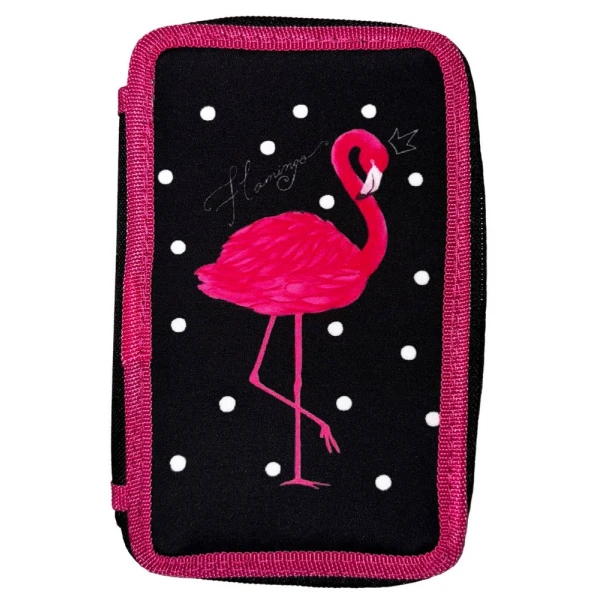 Пенал 2-яр. пустий, поліестер, Flamingo, 24303C Class