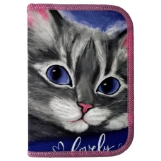 Пенал 1-яр. пустий, 2 відворота, поліестер, Lovely Cat, 24206C Class