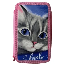 Пенал 2-яр. пустий, поліестер, Lovely Cat, 24306C Class