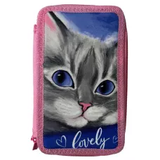 Пенал 2-яр. пустий, поліестер, Lovely Cat, 24306C Class