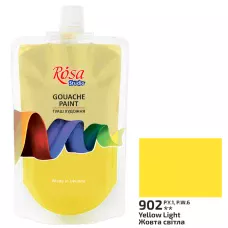 Фарба гуашева, Жовта світла (902), 200мл, ROSA Studio