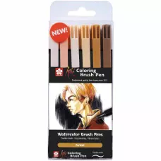 Набір маркерів Koi Coloring Brush Pen, PORTRAIT 6кол., Sakura